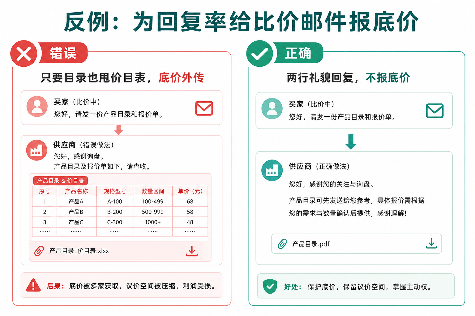 为回复率KPI给比价询盘报底价反例