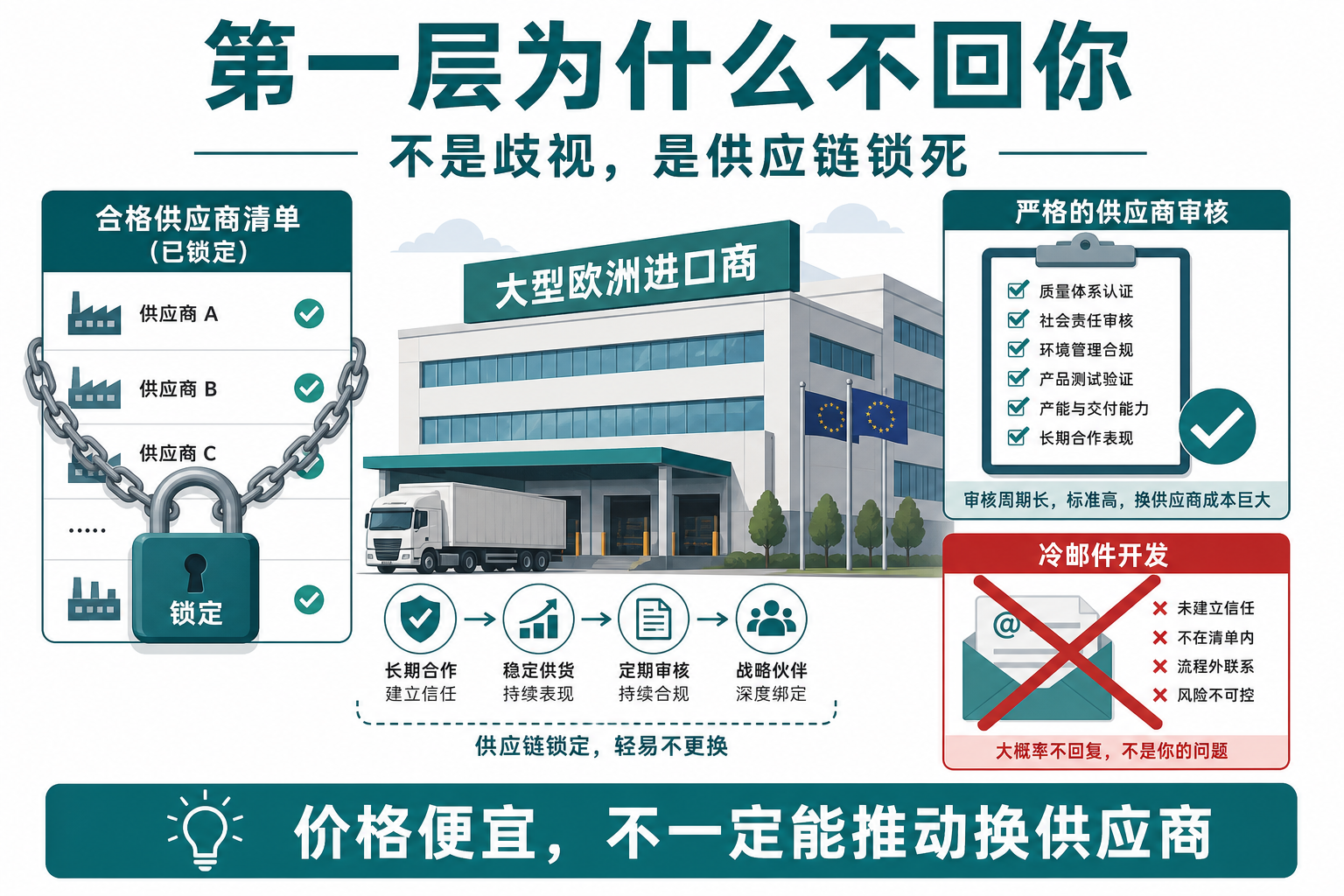 大型欧洲进口商不回邮件因为供应链锁死