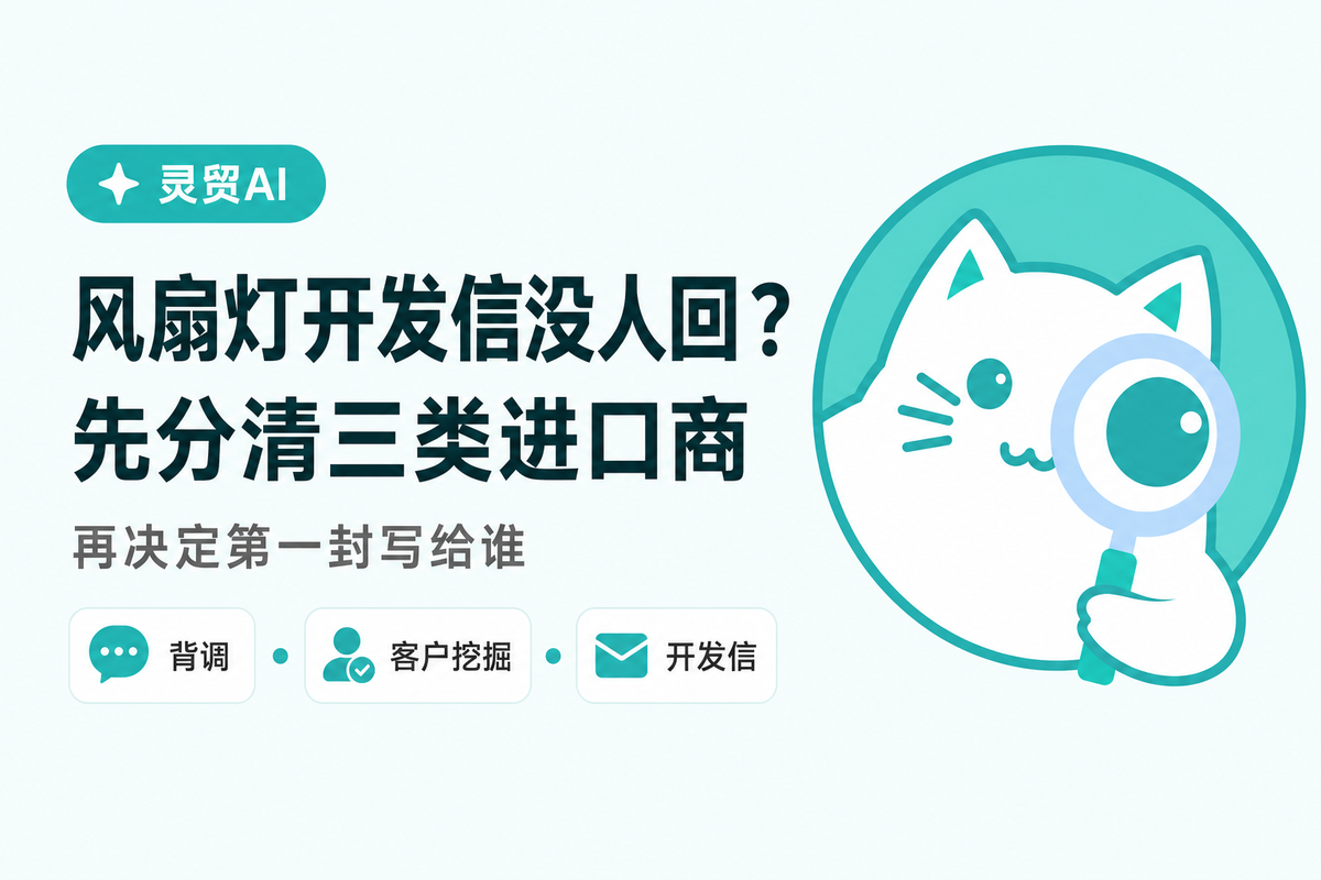 风扇灯的外贸开发信没人回？先分清三类进口商，再决定第一封写给谁