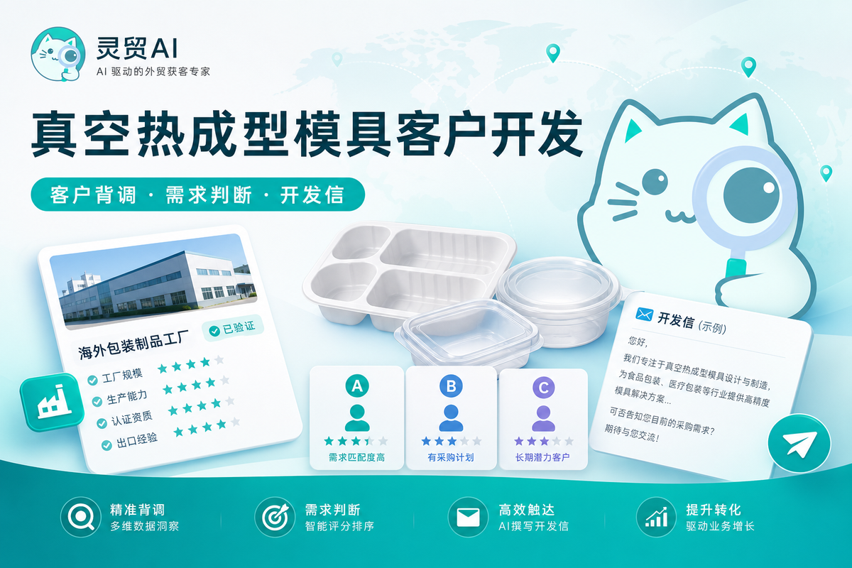 灵贸AI最佳实践案例分析：真空热成型模具厂如何判断海外包装厂是否有模具需求