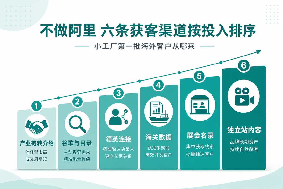 工厂外贸获客：不上阿里国际站，第一批客户从哪来？